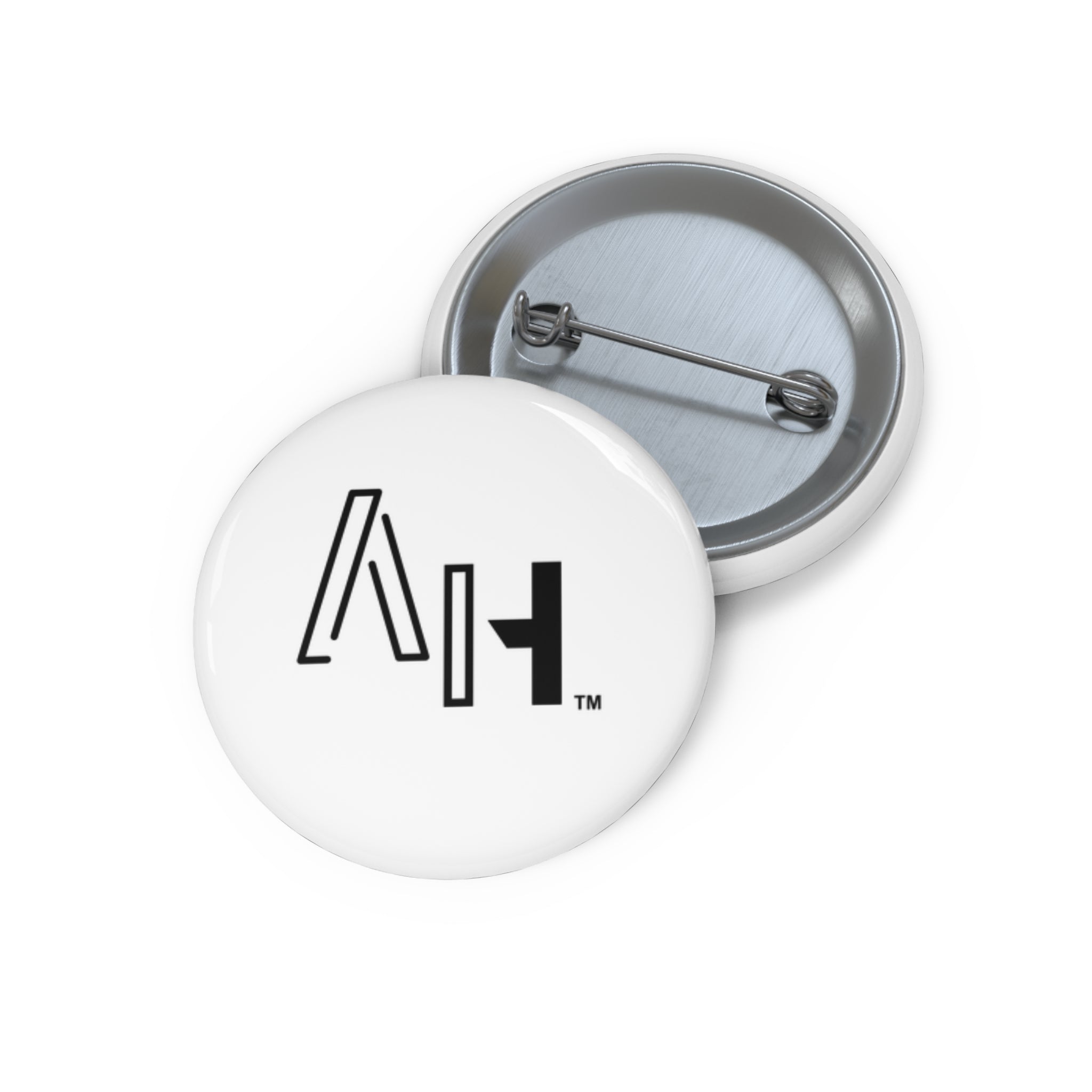 Pin Button — Minimal Black Logo Button Pin